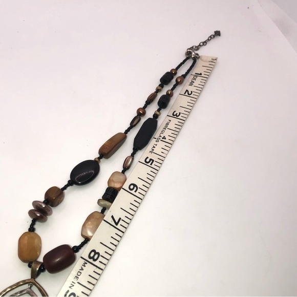 Silpada Sterling & Brass Gemstone Beaded Necklace 17” + 2” Extender 1.7” Pendant - Picture 8 of 9